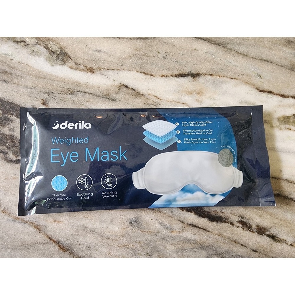 NEW Derila Weighted Eye Mask Gray‎ Heat & Cold Therapy Thermo-conductive Gel